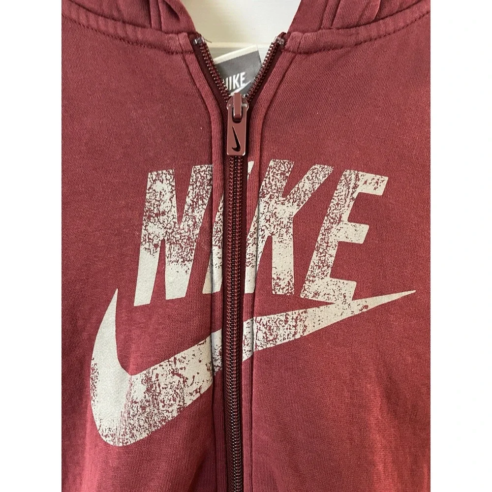 Vintage Y2K Nike Gray Swoosh Just Do‎ It Red Full-Zip Jacket - Women's Large